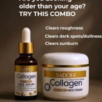 SADOER Collagen Face Cream & Serum – Hydrating & Firming Skincare Set.