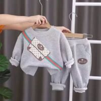 Baby Boy Luxury Two-Piece Set – Ash Color | Size 4 Years, Stylish & Comfortable