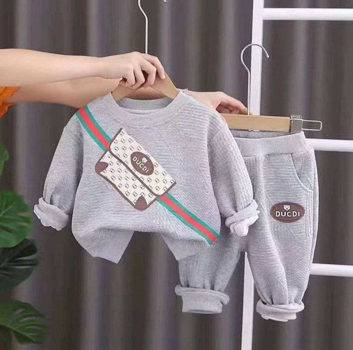 Baby Boy Luxury Two-Piece Set – Ash Color | Size 4 Years, Stylish & Comfortable