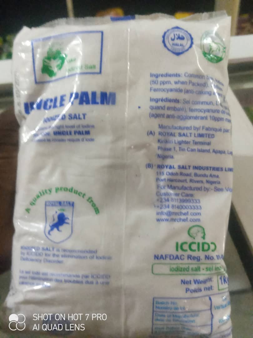 Uncle Palm Iodine Salt 1kg – Fine & Fortified Table Salt. - Image 2