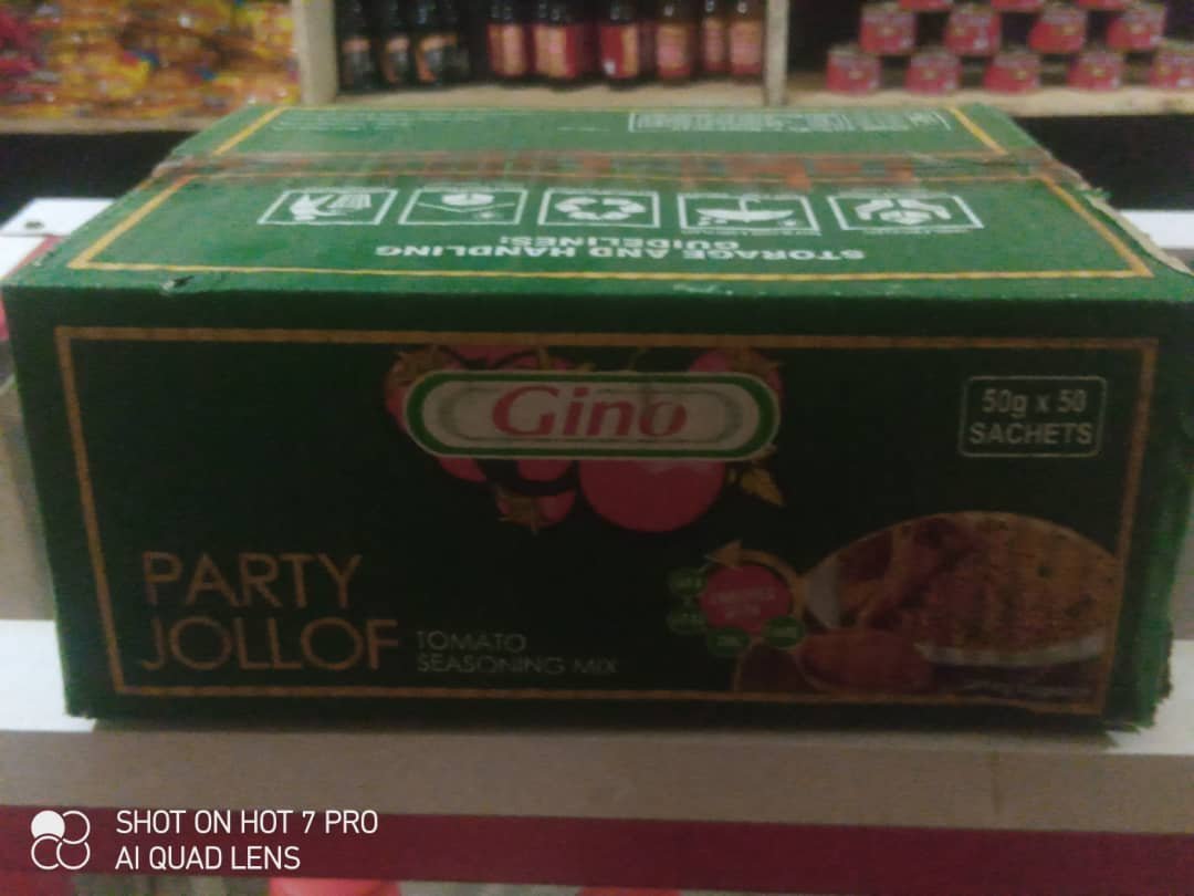 Gino Party Jollof Tomato Seasoning Mix – Carton of 50 x 50g Sachets