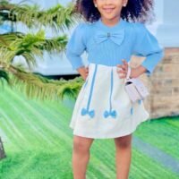 Beautiful Baby Girl Party Dress – Light Blue & White | Long-Lasting Outfit for Age 2 Years
