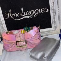 High-Quality Pink Female Bag – Medium Size with Bead Details & Chain | OVMPs Stylish Pick