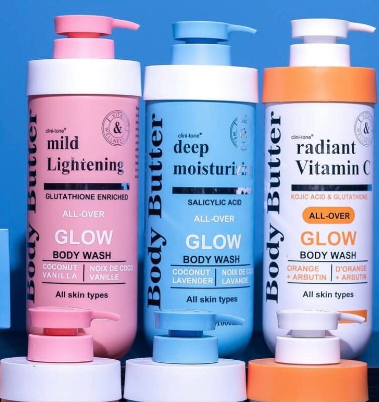 Body Butter Cream & Body Wash Combo Set – Glutathione, Salicylic Acid or Vitamin C | For All Skin Types in OvMPS