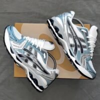 ASICS Gel-Kayano Sneakers – White/Fjord Grey Running & Comfort Shoes Size 44