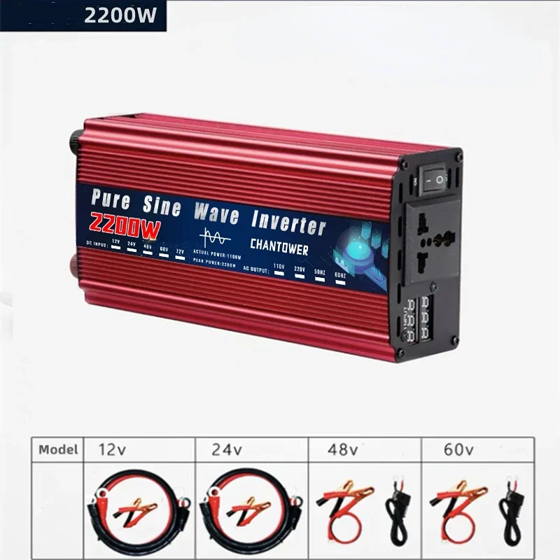High-Power Pure Sine Wave Inverter – 12V to 220V DC/AC Converter for Solar for Home & Vehicle